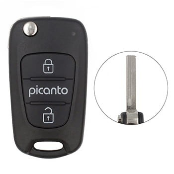 KIA Picanto 2007–2014 Klappschlüssel-Ferngehäuse, 2 Tasten, Aftermarket...