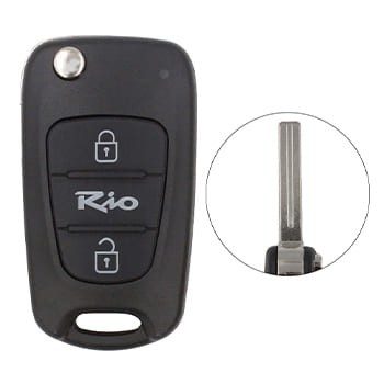 KIA Rio Flip Key Remote Shell 2 Tasten mit Laser Blade Aftermarket