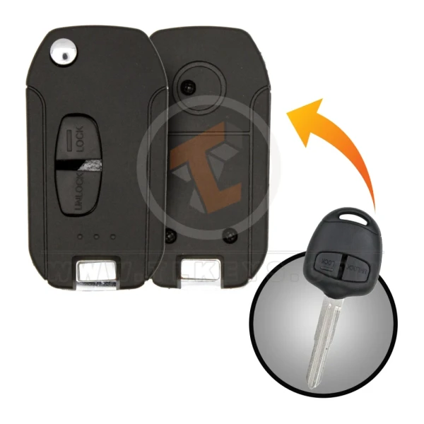 Mitsubishi Pajero Modified Flip Remote Key Shell 2 Buttons