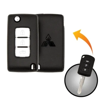 Modified Mitsubishi 2015 2021 Flip Remote Key Shell 3 Buttons