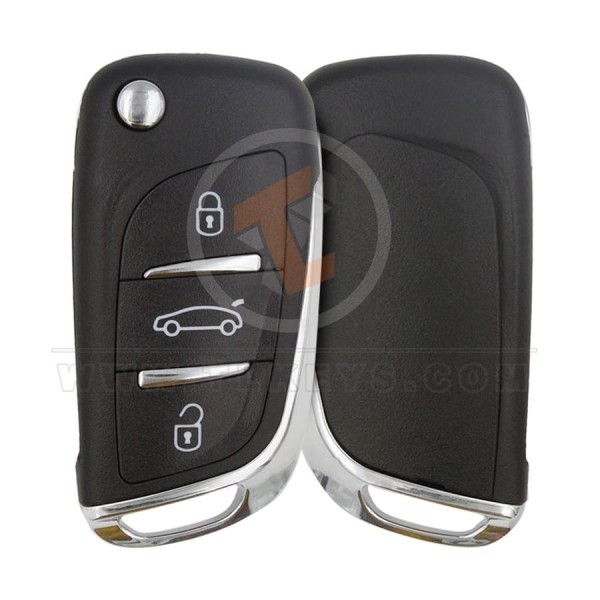 Peugeot Modifiye Flip Remote Shell 3 Düğme Yuvası Blade