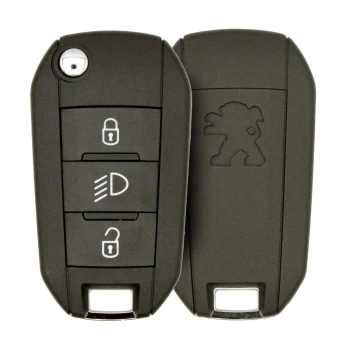 Coque de clé télécommande à 3 boutons Peugeot avec lame HU83