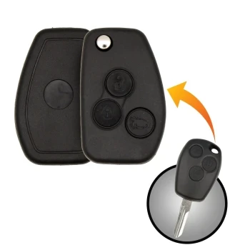 تعديل رينو 2014 فليب مفتاح بعيد قذيفة 3 أزرار