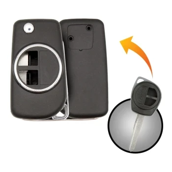 Coque de clé télécommande rabattable modifiée Suzuki – 2 boutons (marque de rechange)