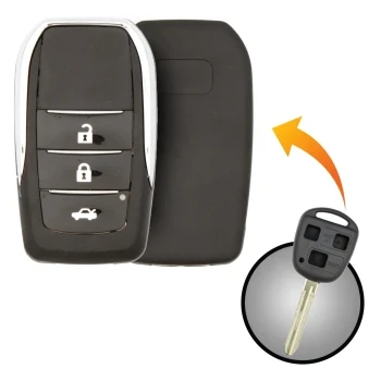 Modifiye Toyota 2003 2009 Çevirme Anahtarı Uzaktan Kabuk 3 Düğme Toy43 Blade...