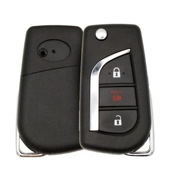 Toyota 2005 2020 Flip Remote Key Shell 2+1 Botones Toy43 Blade