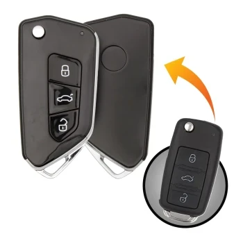 Volkswagen Modified Flip Remote Key Shell 3 Buttons Aftermarket Brand