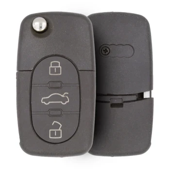 Audi Flip Key Remote Shell 3 Buttons with Battery Holder