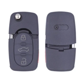 Audi Flip Key Remote Shell 4 Buttons with Battery Holder