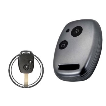 TPU Key Cover Case For Honda Head Key Remote 2 Button BLACK Metal