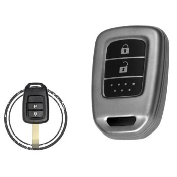 TPU Key Cover Case For Honda Remote Key 2 Button BLACK Metal Color