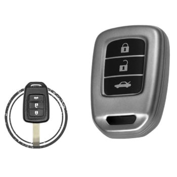 TPU Key Cover Case For Honda Remote Key 3 Button BLACK Metal Color