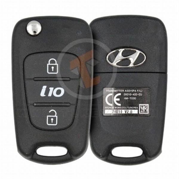 Genuine Flip Key Remote Hyundai i10 433MHz 2 Buttons