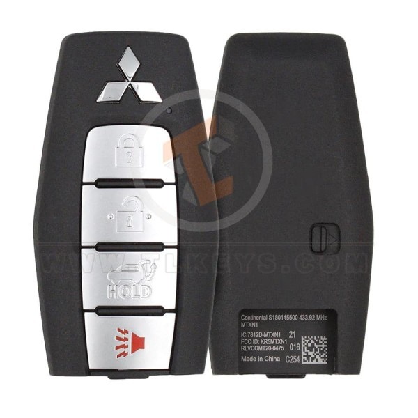 Chave remota de proximidade inteligente Mitsubishi Outlander 2021 2022 genuína P/N: 8637C254
