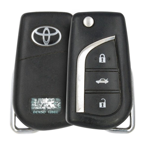 Flip Key Remote Toyota Camry 2018 433MHz 3 Buttons Refurbished