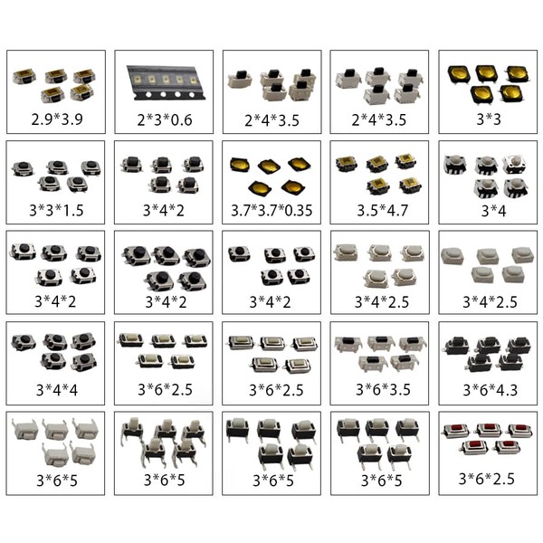 Original MicroSwitch Tactile Push Button With 25 Models (nos. 1-25)