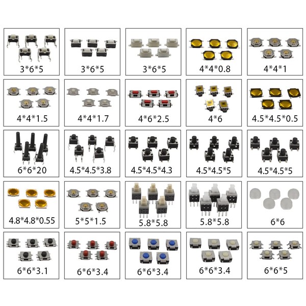 Original MicroSwitch Tactile Push Button With 25 Models (nos. 26-50)