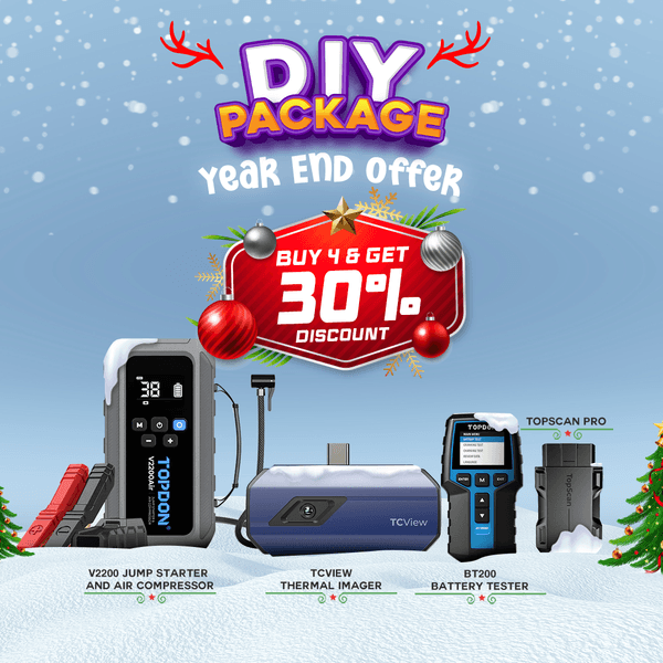 TOPDON Ultimate Car Care Kit V2200Air - Jump Starter, TopScan Pro, BT200 & TC001